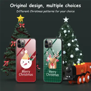 Animacinių filmų kalėdų Eglutė Kalėdų Grūdintas Stiklas Telefono dėklas Skirtas iPhone 12 SE2020 12 11 Pro XS Max XR X 7 8 Plius 11 12 Coque 