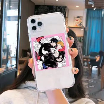 Anime Džiudžiutsu Kaisen mielas animacinių filmų Telefono dėklas Permatomas iPhone 6 7 8 11 12-os mini pro X XS XR MAX Plius padengti funda shell