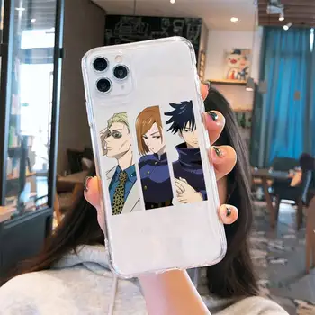 Anime Džiudžiutsu Kaisen mielas animacinių filmų Telefono dėklas Permatomas iPhone 6 7 8 11 12-os mini pro X XS XR MAX Plius padengti funda shell