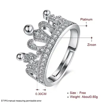 [Apačios Kaina]【Sinor】Inari vestuvinį žiedą serijos Karūnos deimantas atidaryti žiedas papuošalai didmenininkas PR945-C LKN18KRGPR945 lašas laivybos