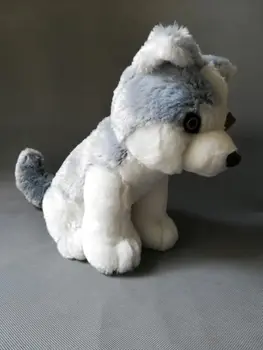 Apie 30 cm pilkos spalvos haskis pliušinis žaislas,minkštos lėlės pagalvę žaislas gimtadienio dovana h2146