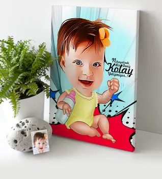 Asmeninį Baby Girl Animacinių filmų Drobės Lentelė (30x50 cm.) dovana, Namų Puošybai Specialaus Dizaino Namų Biuro Verslo Vieta, Kokybės