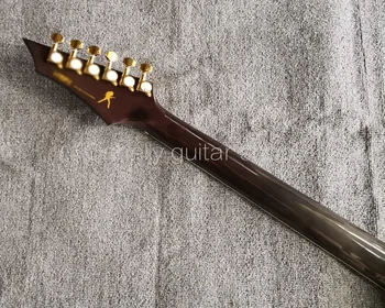 Aukščiausios kokybės QShelly custom black Dekanas v formos, kūno aukso tiltas ryklys apdaila elektrinės gitaros muzikos instrumentas guitarra parduotuvė