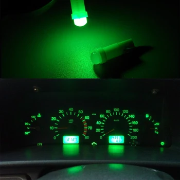 Automobilių Prietaisų Skydelis prietaisų Skydelio Pleišto Žibintai Žalia 50pcs T5 W1.2W W3W COB LED Lemputės