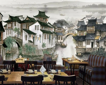 Beibehang Užsakymą Bet kokio Dydžio 3D Tapetai, Dažai Jiangnan Klasikinio Vertus, Dažytos Sienos Dekoratyvinis Dažymas tapetų namų dekoro