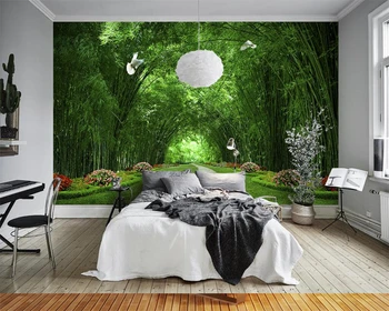 Beibehang Užsakymą tapetai, 3d stereo TV fono sienos bambuko miško žalia atspalvis kelių 3d gyvenimo kambario, miegamasis freskos 3d tapetai