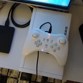 Belaidžio Clic Pro Valdytojas Kreiptuką Gamepad už Nintend Wii U Pro su USB Kabeliu Belaidis Valdiklis