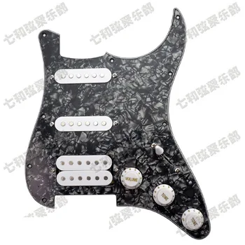 Black Pearl SSH Gitara Pakrautas Prewired Pickguard scratchplate mazgas, Elektrinė Gitara