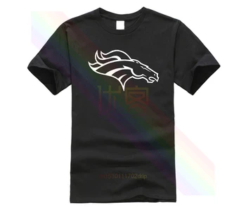 Broncos - Black T-Shirt Ventiliatorius Denver Futbolo Bronco logotipas AFC Visi Dydžiai S-2XL Harajuku Topai marškinėliai Mados Klasika