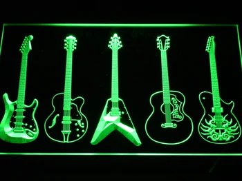 C099 Gitara, Ginklus, Juostos Kambarys LED Neon Šviesos Ženklai su On/Off Jungikliu 20+ Spalvas, 5 Dydžių pasirinkti