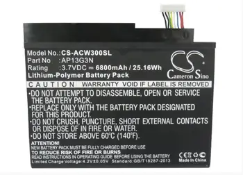 Cameron Kinijos 6800mAh baterija ACER Iconia Tab W3 Iconia Tab W3-810 ZEIV4 AP13G3N Tablet Akumuliatorius