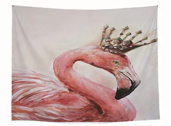 CAMMITEVER Flamingo Gyvūnų Siena Antklodė Gobelenas Poliesteris Žalieji Augalai Psichodelinio Sienos Kabo Flamingo Gobelenas