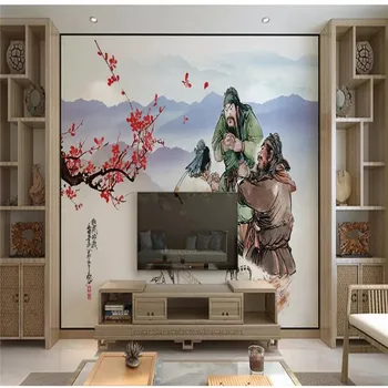 Custom 3D freskomis Kinų stiliaus Taoyuan trijų mazgų broliai TV foną, sienų apdaila dažymas tapetai, sienų tapetai