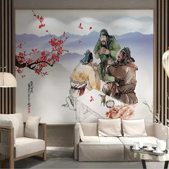 Custom 3D freskomis Kinų stiliaus Taoyuan trijų mazgų broliai TV foną, sienų apdaila dažymas tapetai, sienų tapetai