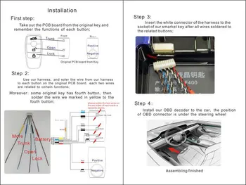DHL pristatymo PKE LCD Nuotolinio Valdymo fit Remote Start Stop automobilio vieno Mygtuko imobilizavimo Automobilių Durų Užrakto Sistemą Ford