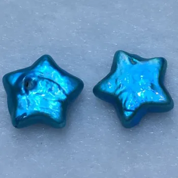 Didmeninė AA 12-13mm Ne Skylė Acid Blue Star Formos Prarasti Gėlavandenių Perlų