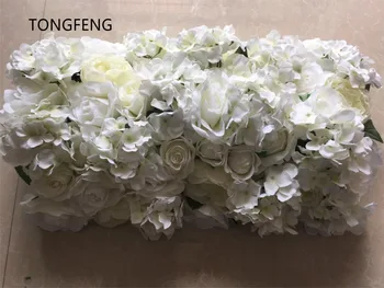 Dirbtinių gėlių arka šilko rožė Hydrangea Vestuvių stalo dekoracija kelių švino puošyba 10vnt/daug Šampano TONGFENG