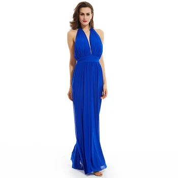 Dressv tamsiai mėlyna vakarinę suknelę pigūs apynasrio kaklo backless linijos, grindų ilgis vestuves oficialų suknelė vakaro suknelės