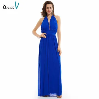 Dressv tamsiai mėlyna vakarinę suknelę pigūs apynasrio kaklo backless linijos, grindų ilgis vestuves oficialų suknelė vakaro suknelės