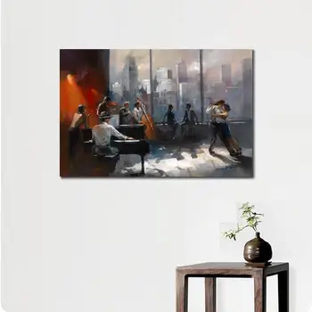 Drobė sienos meno Musicroom su vaizdu į horizontą Willem Haenraets naftos paveikslų kambarį rankomis dažyti Aukštos kokybės