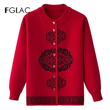 FGLAC Storas Šiltas Moterų Megztinis Rudenį, Žiemą Megztinius Didelio Elastingumo Minkštas Moterų susagstomi megztiniai Megztinis plius dydis moterų, paltai