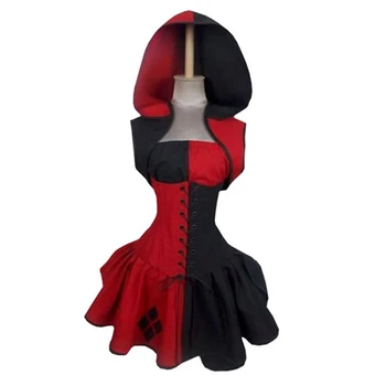Gotikos Suknelė 2020 Naujienos Viduramžių Kostiumas Moterims Raudonas Juodas Pledas Hoodies Išgalvotas Nuslėpti Drabužių Helovinas Kostiumas Moterims
