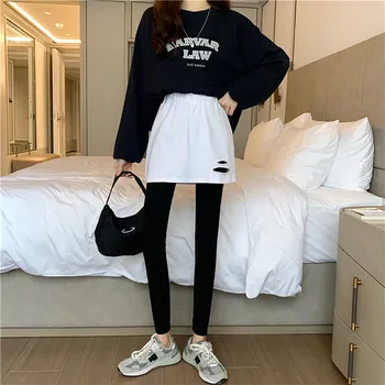 Harajuku Streetwear Tuščiaviduriai iš Šono Atidaryti Sijonas Moterims Seksualus Trumpą Mini Sijonai ponios Gotikos Balta faldas mujer moda 2020 m.
