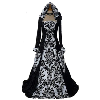 Helovinas Kostiumas Moterims Derliaus Viduramžių Princesė Cosplay Kostiumų Europos Viktorijos Teismo Retro Išgalvotas elegantiškas Šalis Suknelė