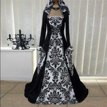 Helovinas Kostiumas Moterims Derliaus Viduramžių Princesė Cosplay Kostiumų Europos Viktorijos Teismo Retro Išgalvotas elegantiškas Šalis Suknelė