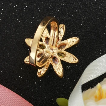 Hesiodas Vintage Mados Sidabro Aukso Žiedus Moterims Antikvariniai Spalvinga Kristalų Gėlės Žiedas