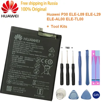 Hua Wei Originalaus Telefono Baterija HB436380ECW 3650mAh Už Huawei 30 ELE-L09 ELE-29 ELE-AL00 ELE-TL00 Baterijas +Įrankiai