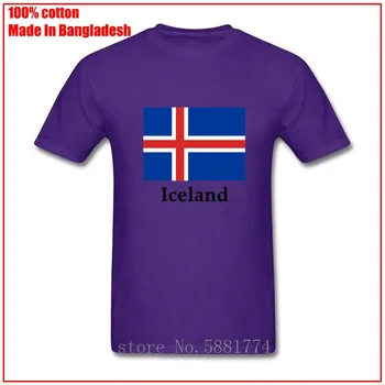 Islandijos Vėliava Vyrų trumpi marškinėliai Vasaros visų medvilnės jaunuolis palaidinė Asmeninį jaukus ir Kvėpuojantis spalva įvairi Aukštos Kokybės