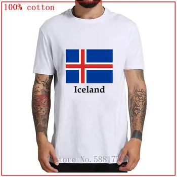 Islandijos Vėliava Vyrų trumpi marškinėliai Vasaros visų medvilnės jaunuolis palaidinė Asmeninį jaukus ir Kvėpuojantis spalva įvairi Aukštos Kokybės