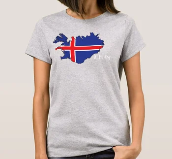 Islandijos Vėliava-Žemėlapyje moteriški Marškinėliai