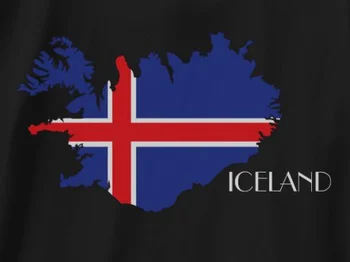 Islandijos Vėliava-Žemėlapyje moteriški Marškinėliai