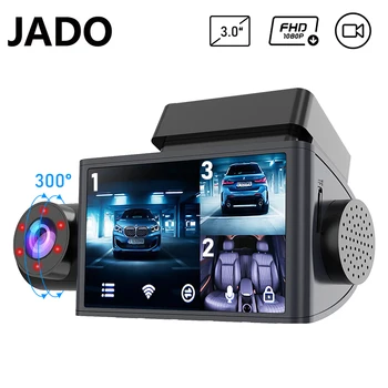 JADO D350S vairavimo diktofonas 24 valandos stebėsenos Priekiniai ir galiniai 1080P naktinio matymo HD trijų įrašyti wifi ryšį 360 °panoramos