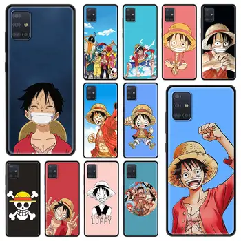 Japonija, Anime One Piece Telefono Dėklas Samsung Galaxy A51 A71 A21s A50 A70 A31 A10 A20e A41 A11 A20s A30 A40 Juodo Dangtelio Korpuso