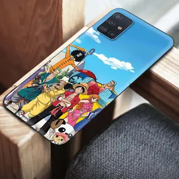 Japonija, Anime One Piece Telefono Dėklas Samsung Galaxy A51 A71 A21s A50 A70 A31 A10 A20e A41 A11 A20s A30 A40 Juodo Dangtelio Korpuso
