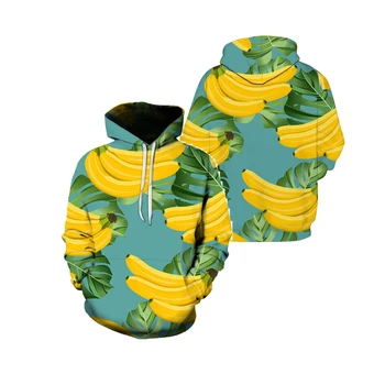 Jav Dydžio, Rudens, Žiemos Moteris Vyrų Hoodies 3D Atspausdintas Bananų Megztiniai Megztinis Pora Apranga, Maistu, Vaisiais Juokinga Streetwear
