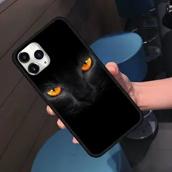 Juoda Katė Spoksoti Eye PET MIELAS Telefono dėklas skirtas iPhone 11 12 pro XS MAX 8 7 6 6S Plus X 5S SE 2020 XR korpuso dangtelį funda