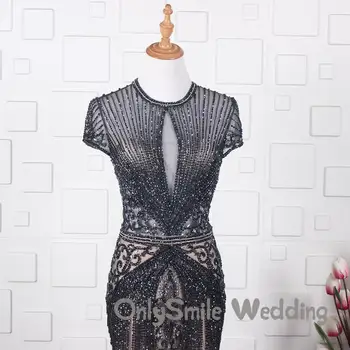 Juoda undinė vakarinę suknelę 2019 didelės iškirptės kristalai duobute oficialus moterų suknelė suknelės chalatas de soiree inscenizacija dresse