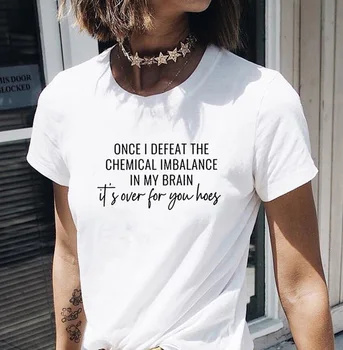 Kai aš Nugalėti Pusiausvyros Marškinėliai Moterims trumpomis Rankovėmis Tshirts Medvilnės Moterų, O-kaklo Laisvi Marškinėliai Femme Juoda Camisetas Mujer Viršų