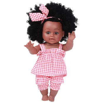 Kalėdų Dovana Juoda Mergina Lėlės Afrikos Amerikos Žaisti Lėlės Tikroviška 35cm Kūdikių Žaisti Lėlės, žaislai berniukams, mergaitėms šventinių dovanų#Y