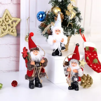 Kalėdų Juostoje Namuose Apdaila Kalėdos Šlifavimo Pliušinis Santa Claus Lėlė su Naftos lempos Darbalaukio Figūrėlės Vaikams Kalėdų Dovanos -