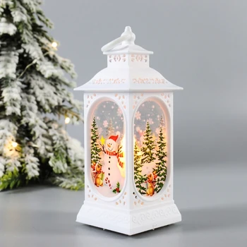 Kalėdų LED Dažytos Lempos Vėjo, Šviesos, Mini Namus Santa Sniego Briedžių Papuošalai Kabinti Žibintų Šventė Šalies Namų Dekoro