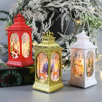 Kalėdų LED Dažytos Lempos Vėjo, Šviesos, Mini Namus Santa Sniego Briedžių Papuošalai Kabinti Žibintų Šventė Šalies Namų Dekoro
