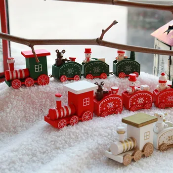 Kalėdų Mielas Mažas Traukinio Mediniai Mažų Traukinį Kalėdinė Dovana Vaikų Namų Papuošalai Kalėdų Švenčių Supplies1