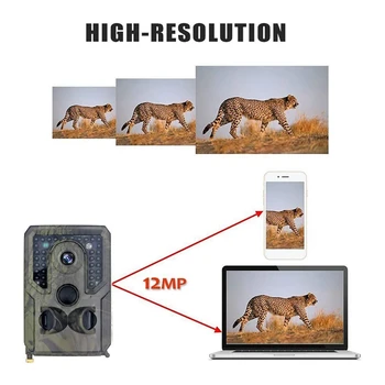 Kamera 8GB TF Kortelė 12MP 1080P Infraraudonųjų spindulių Naktinio Matymo Gyvūnijos Harcerų