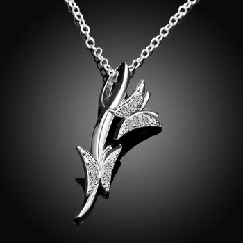 Karšto naujas 925 sterlingas sidabro papuošalų kūrybos pakabukas drugelis ponios karoliai high-end Kalėdų dovana