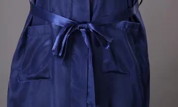Karšto Pardavimo Tamsiai Mėlyna Kinijos Vyrų Satino Siuvinėjimo Chalatas Kimono Vonia Suknelė Pavasarį, Rudenį, su Kišenėje Dydis S M L XL XXL XXXL S0103-A